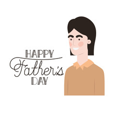 Wall Mural - happy father day label with man icon