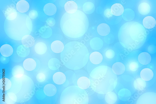 Abstract Festive Light Blue Silver Bokeh Background With Colorful