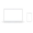 © Azad Mammedli - Realistic white laptop and smartphone mock up . Vector.