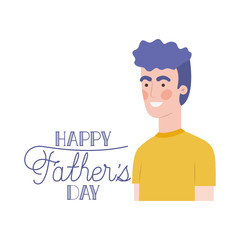 Wall Mural - happy father day label with man icon