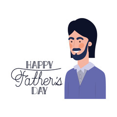 Sticker - happy father day label with man icon