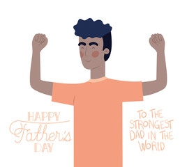 Sticker - happy father day label with man icon