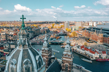Wall Mural - Beautiful view of the Amsterdam cathedral. Amazing architecture.