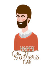 Sticker - happy father day label with man icon