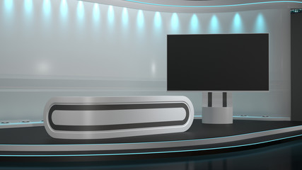 Wall Mural - TV Virtual Studio background 3d rendering