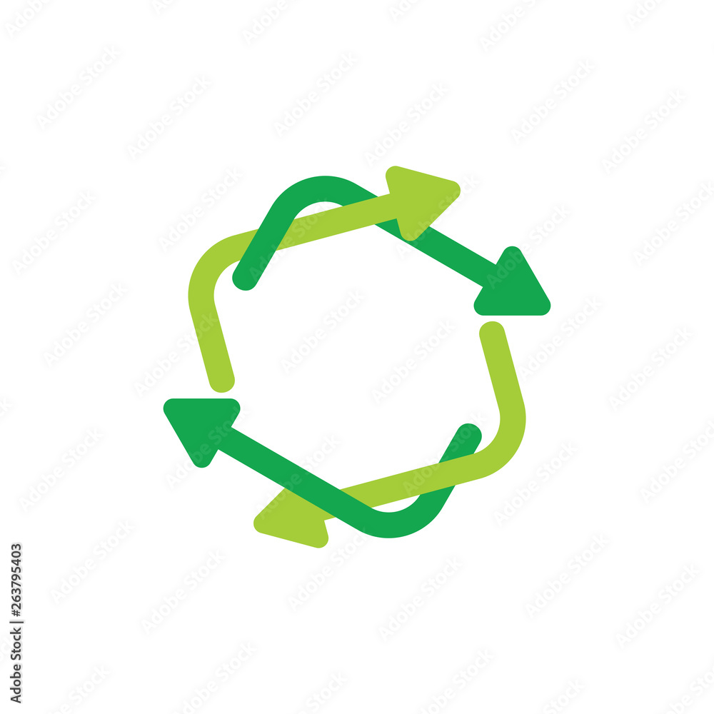 linked circle recycle unusual vector - obrazy, fototapety, plakaty 