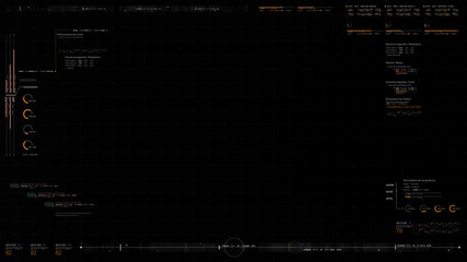 Aufkleber - Futuristic motion graphic user interface head up display screen with digital data telemetry information display for digital background computer desktop display screen