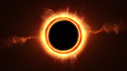 Fototapete - Futuristic head up display simulation of a Black Hole a region of space-time exhibiting such strong gravitational effects that nothing can escape