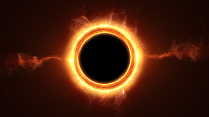 Fototapete - Futuristic head up display simulation of a Black Hole a region of space-time exhibiting such strong gravitational effects that nothing can escape