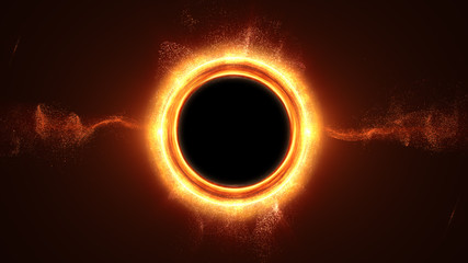 Fototapete - Futuristic head up display simulation of a Black Hole a region of space-time exhibiting such strong gravitational effects that nothing can escape