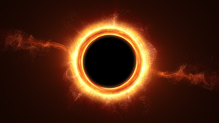 Fototapete - Futuristic head up display simulation of a Black Hole a region of space-time exhibiting such strong gravitational effects that nothing can escape