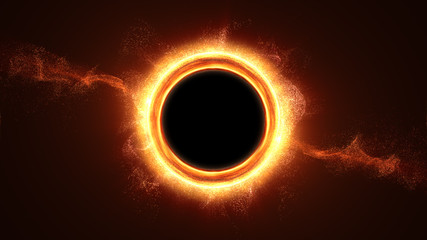 Fototapete - Futuristic head up display simulation of a Black Hole a region of space-time exhibiting such strong gravitational effects that nothing can escape