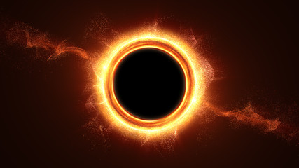 Fototapete - Futuristic head up display simulation of a Black Hole a region of space-time exhibiting such strong gravitational effects that nothing can escape
