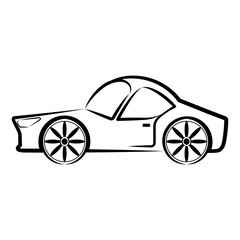 Side view of a racing car sketch. Vector illustration design