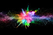 abstract colored dust explosion on a black background.abstract powder splatted background,