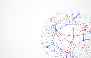 Wall Mural - global network connection. world map point and line composition concept of global business. vector i