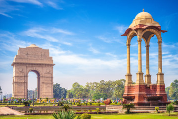 canopy and india gate in new delhi, india