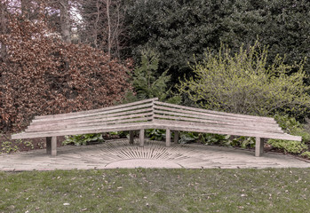 Stylish bench in the park