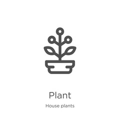 plant icon vector from house plants collection. Thin line plant outline icon vector illustration. Outline, thin line plant icon for website design and mobile, app development.