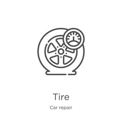 Wall Mural - tire icon vector from car repair collection. Thin line tire outline icon vector illustration. Outline, thin line tire icon for website design and mobile, app development.