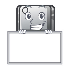 Sticker - Grinning with board button Q isolated in the mascot