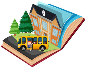 Wall Mural - Pop up school book