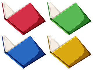 Wall Mural - set of book on white background