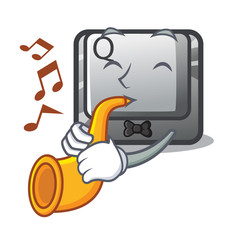 Sticker - With trumpet button Q in the character shape