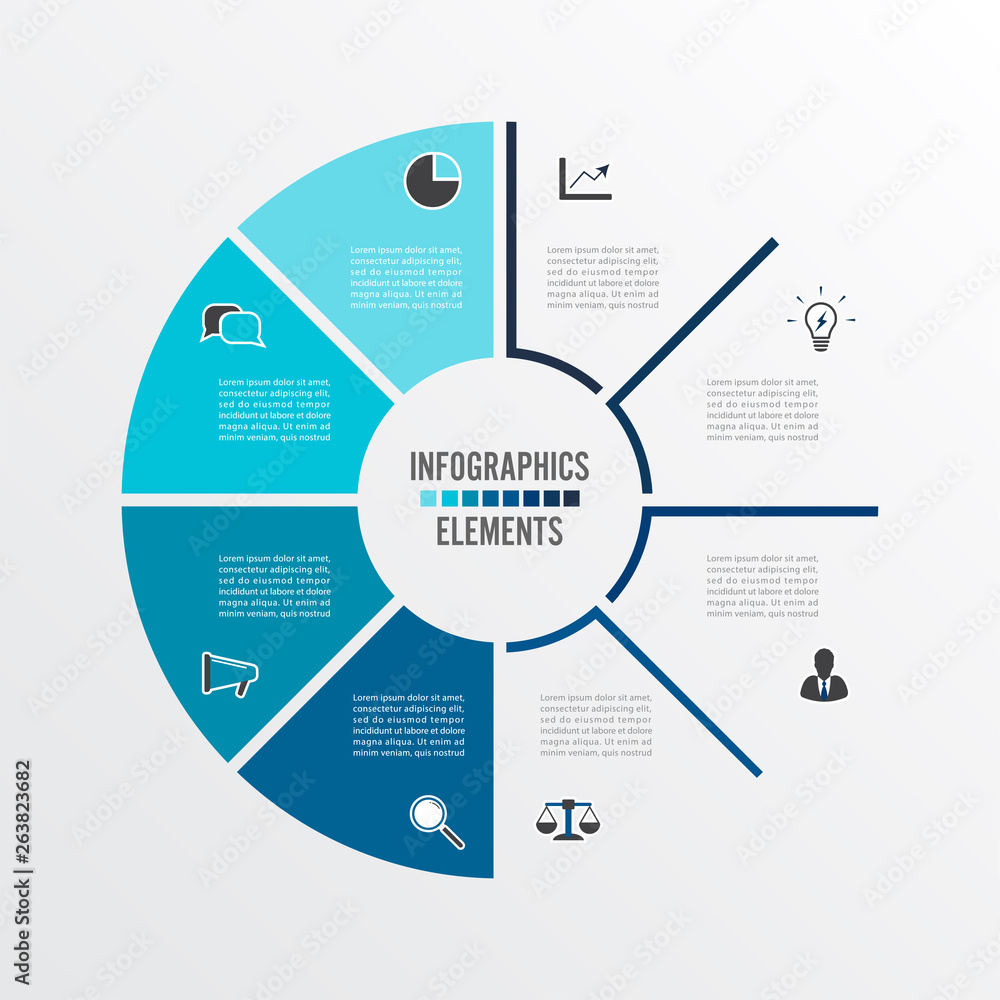 Vector illustration infographics. Business concept with 8 options. For ...