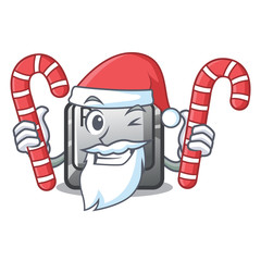 Sticker - Santa with candy R button in the cartoon game