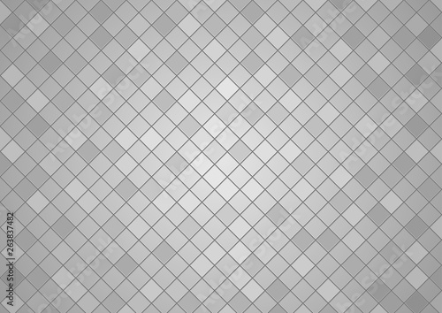 Squared Tiled Background in Gray Tones - Mosaic Background with Edge Details,...