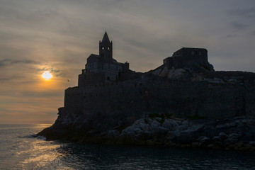 Wall Mural - sunset from Portovenere liguria italy