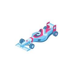 Sport Car Formula 3d vector isometric icon illustration