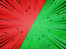 Abstract Sun Burst  Contrast Watermelon Red And Green Colors Background. Illustration Vector Eps10