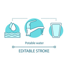 Wall Mural - Potable water concept icon