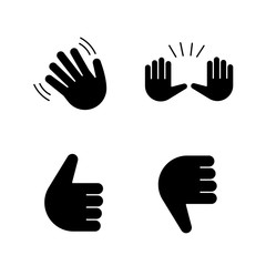 Sticker - Hand gesture emojis glyph icons set