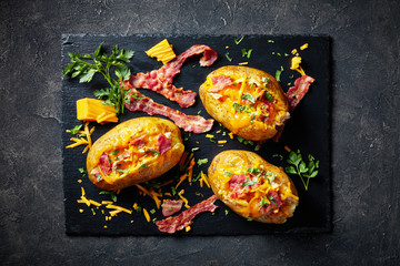 Poster - Loaded Baked Potatoes with Bacon, cheese, meat