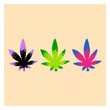 Pixel colored marijuana or cannabis icon. Cannabis leaf vector illustration.
