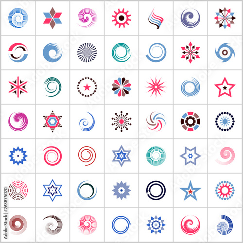 Design elements set. 49 abstract icons.