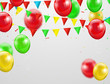 Festa junina colorful balloons, vector illustration Confetti and ribbons, Celebration background template with.