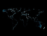 Fototapeta Mapy - World map with glowing light