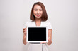 © makistock - Asian business woman holding ipad tablet