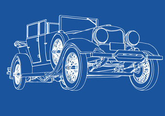 old car drawing vector