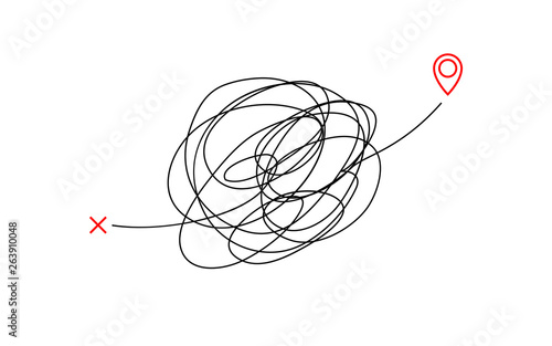 insane messy way complicated destination illustration concept graphic Poster Mural XXL