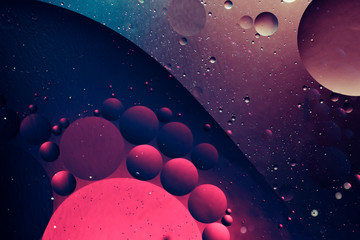 Wall Mural - abstract glowing orbs, space theme colorful abstract background with planets