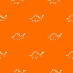 Sticker - Stegosaurus pattern vector orange for any web design best