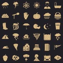 Wall Mural - Lightning icons set. Simple style of 36 lightning vector icons for web for any design