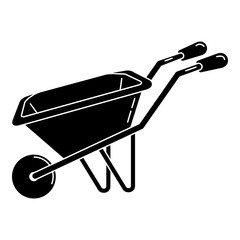 Wall Mural - Wheelbarrow icon. Simple illustration of wheelbarrow vector icon for web design isolated on white background