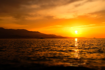 Poster - Beautiful landscape. Sunset over the sea.