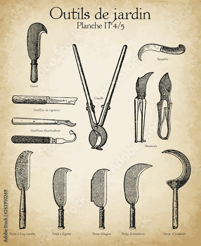 Gravures Anciennes Outils De Jardin Et Horticulture N 4 5 Buy This Stock Vector And Explore Similar Vectors At Adobe Stock Adobe Stock